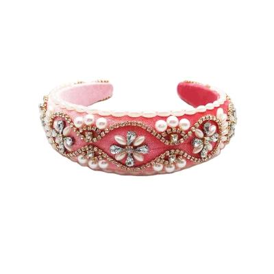 China Pearl Headband Wholesale Rhombus Sponge Fashion Geometric Headband for sale