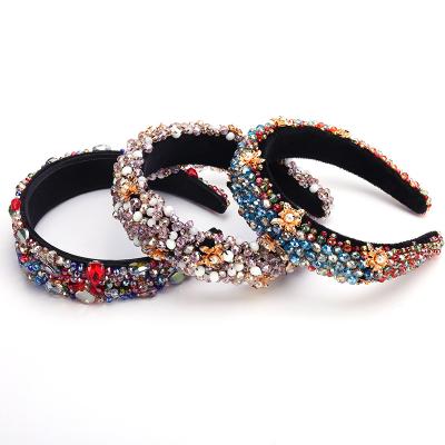 China Crystal Fashion Girl Luxury Diamond Crystal Hair Accessories Pearl Rhinestone Friendly Material Custom Headband for sale