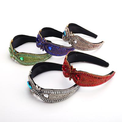 China Wholesale Hair Friendly Material Headband With Large Full Color Rhinestone Headband For Women for sale