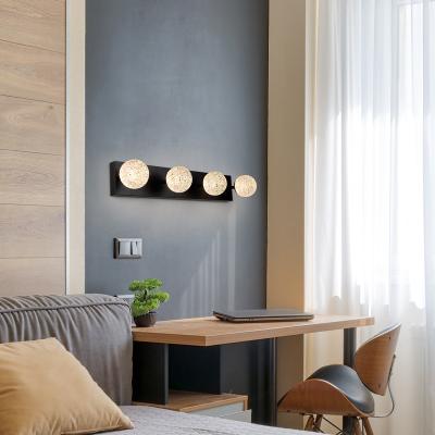 China Modern Led Glass Wall Sconce Bedroom Bedside Metal Mount Black Contemporary Indoor Decorative Light Gold for sale