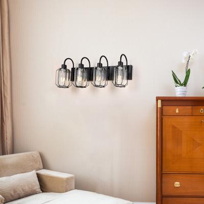 China 4 Heads Wall Sconce Vintage Industrial Contemporary Wall Lights Bedroom Home Indoor Hallway Retro Led Glass Wall Lamp for sale