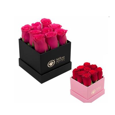 China Recyclable Custom Square Paper Flower Gift Box 4C Printing Self Erecting Boxes for sale