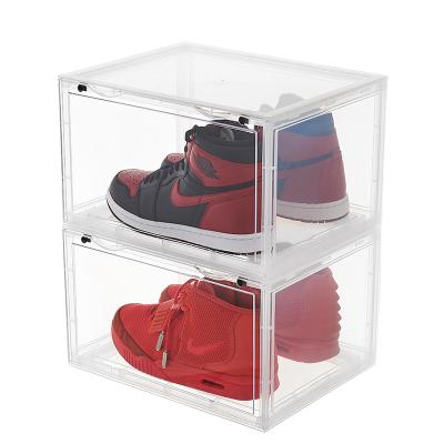 China Recyclable Custom Clear Plastic Shoe Box Stackable Wholesale for sale