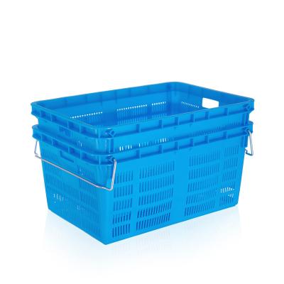 China Factory direct solid cheap industrial mobile storage box stackable vented plastic case for sale