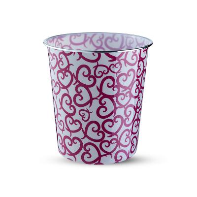 China Hotel Room Viable Decorative Garbage Bin Plastic Gold Color Sale Price for sale