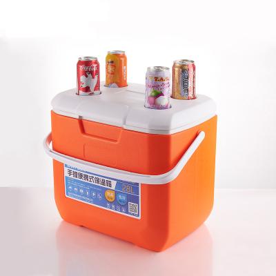 China Hand Carry Insulation Cooler Cooler Box Hand Carry Small Travel 28L Beer Beer Water Storage Insulation Cooler Plastic Cooler Box for sale