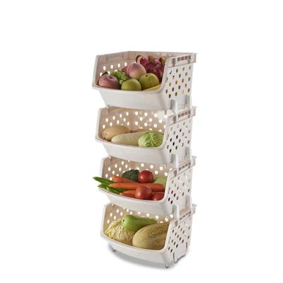 China Sustainable Home Fruit Vegetable Storage Plastic Kitchen Basket for sale