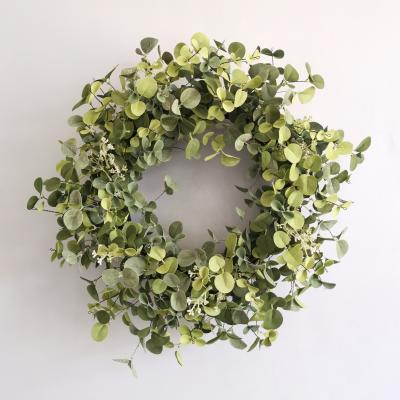 China Pure Handmade Decorative Eucalyptus Front Door Wreath of Artificial Flower for sale