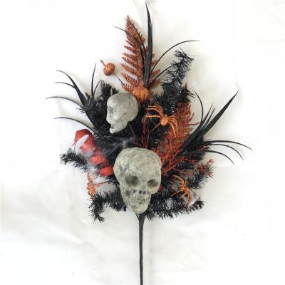 China Glittering Spider And Pure Handmade Black Skulls Halloween Picks for sale