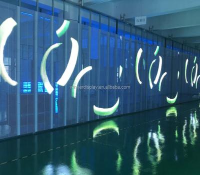 China Transparent LED film indoor outdoor indoor transparent glass display led display glass panels led strip display screen for sale