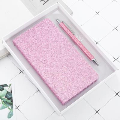 China Business Gift Rose Fashion Metal Pen With Notebook Gift Set For Student Stationery Gift for sale