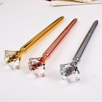 China office & Metallic Promotional Metal Pen Advertising School Crystal Ball Pens With Diamond Top For Wedding Gift for sale