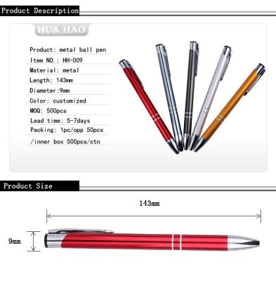 China office & School Pen Personalized logo gift metal click ball pen promotion plastic ballpoint pen for stationery for sale