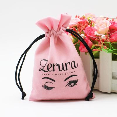 China Custom Logo Printed Promotional Drawstring Velvet Gift Pouch Jewelry Packaging Bag for sale