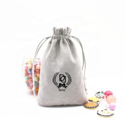 China 2021 Customs Hot Selling Recyclable Jewelry Velvet Bag Gift Dust Bag Drawstring With Logo for sale