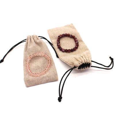 China Eco-Friendly Wholesale Custom Jewelry Drawstring Bag Jute Dust Proof Small Make Up Bag Storage Bag for sale