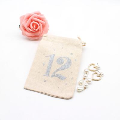 China Recyclable Direct Custom Earphone Pouch Small Jewelry Cotton Logo Factory Drawstring Bag for sale