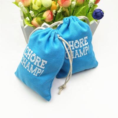 China Recyclable custom cheap printing natural logo jewelry canvas pouch drawstring cotton bag for sale