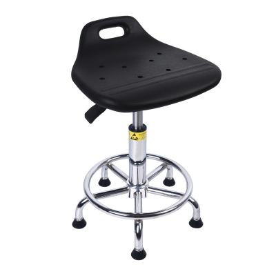 China SGS Adjustable Industrial Anti Static Lab Chair Pu Foam Rolling Saddle Stool for sale