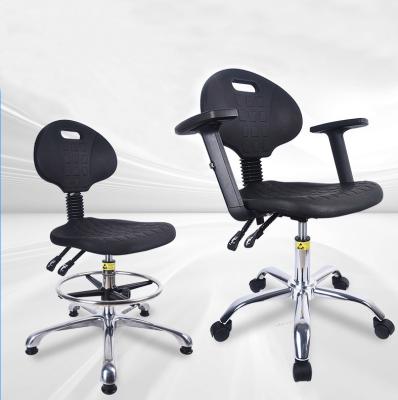 China 360mm Back Esd Lab Pu Leather Armchair Anti Static Esd Office Chairs Backrest With Armrest for sale