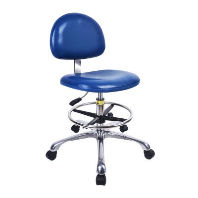 China Sillones de cuero de PU de laboratorio e industria con respaldo ajustable y protección ESD en venta