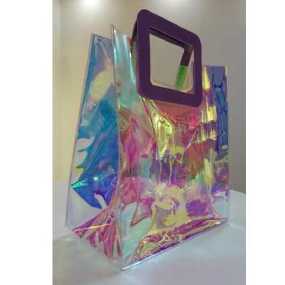 China PVCaurora Recyclable Plastic Handbags Wholesale Clear Plastic Packaging Bag for sale