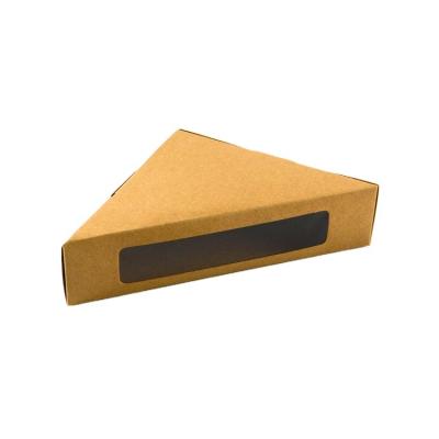 China New Recyclable Food Grade Package Kraft Paper Sandwich Box With Clear Window for sale