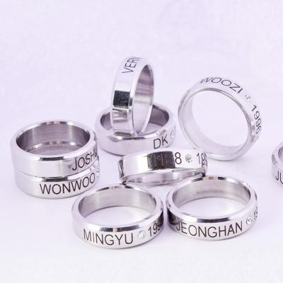 China Europe 2021 handing metal rings of the name of seventeen seventeen ring group members Kpop for sale