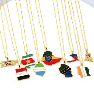 China FASHIONABLE Map Necklace World Map Necklace Pakistan Map African Necklace for sale