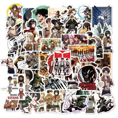 China 50pcs/set South Korean Anime Attack on Titan Waterproof Vinyl Die Cut Stickers Decorative for Car Motorcycle Bicycle Luggage for sale