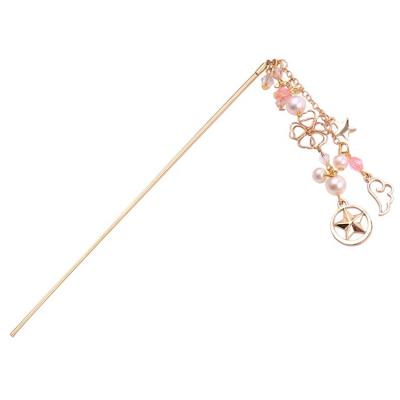 China Sweet Sailor Moon Cardcaptor Cardcaptor Sakura Hair Pin European and American Sweet Flower Hairpin Accessories Anime Cartoon Style Hair Clip Hollow Star Pin for sale