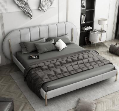 China Double Bed (Others) Adjustable Luxury Italian Bedroom Furniture Latest Designer Modern Italian Furniture Large Set Leather Luxury Bed for sale