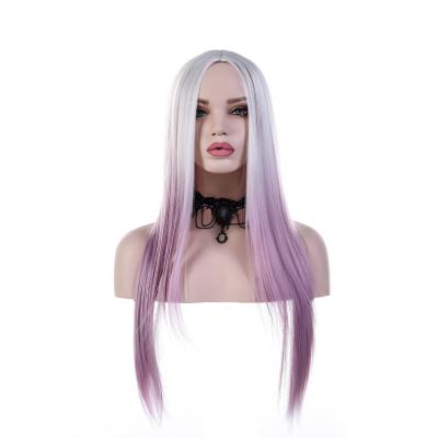 China The general European and American wig is long and straight hair is divided into the bleach dye gradual change color than the long head of hair sets female for sale