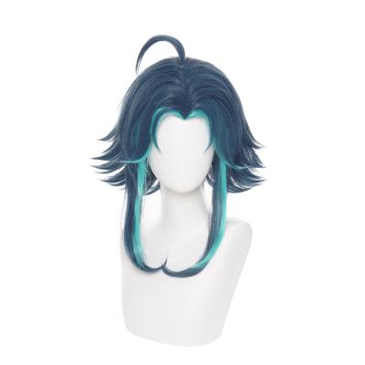 China Water wave Guardian Yuanshen series yasha mandrill hairline color matching double protrusion cosplay wig for sale