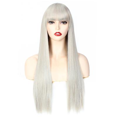 China The long straight wig color of the European-American fashionable wig is long and the straight wig summer shine color wig for sale