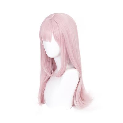 China Anime Wig Wholesale Qiancoshair Fujiwara Chika Cosplay Wig Kaguya-Sama's Love Is War Light Pink Natural Long Wave Synthetic Cosplay Wig for sale