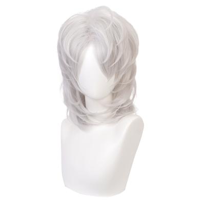 China Wholesale Anime Wig Cosplay Qiancoshair Kimetsu No Yaiba Rui White Long Heat Resistant Cosplay Wig Halloween Party Synthetic Cos Wig for sale