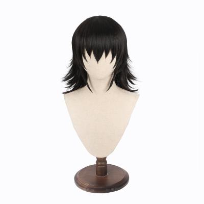 China Wholesale Anime Wig Cosplay Qiancoshair Kimetsu None Heat Resistant Synthetic Wig Cos Wig Halloween Party Yaiba Makomo Black Cosplay Wig Long for sale