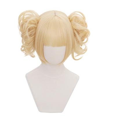 China Wholesale Qiancoshair Role Play My Hero Adademia Toga Himiko Yellow Short Heat Resistant Cosplay Synthetic Wigs With Removable Wig Clips for sale