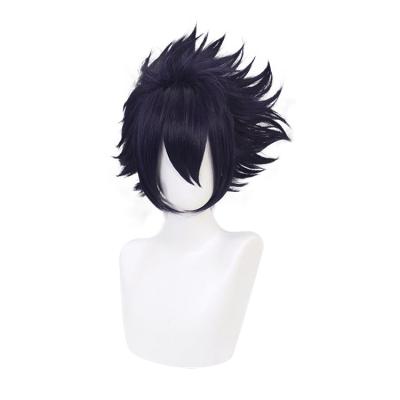 China Wholesale Anime Wig Cosplay Qiancoshair My Resistant Synthetic Wigs Halloween Cos Wig of Adademia Amajiki Tamaki Dark Purple Short Heat Hero Cosplay for sale