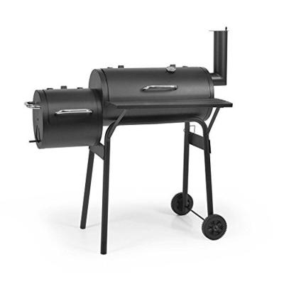 China Easily Gathered High Quality Black Charcoal Grill BBQ BBQ Grill Offset Smoker With Side Table BBQ Grill Smoker for sale