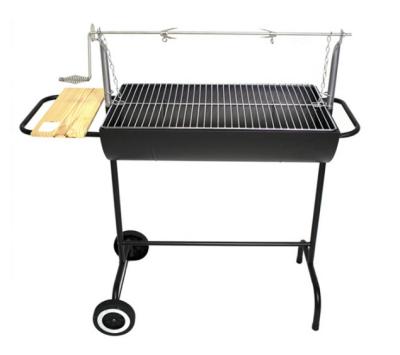 China 2022 Hot Sale Easily Assembled Camping Spinning Grill Charcoal Chicken BBQ Trolley BBQ Grill for sale