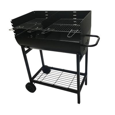 China Factory Direct Selling Easily Assembled Professional New Products Painted Cart Barrel Smokerless Charcoal BBQ Grill for sale