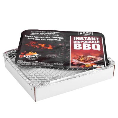 China Cheaper Price Easily Assembled One Time Aluminum Foil Charcoal Instant BBQ Disposable BBQ Grill for sale