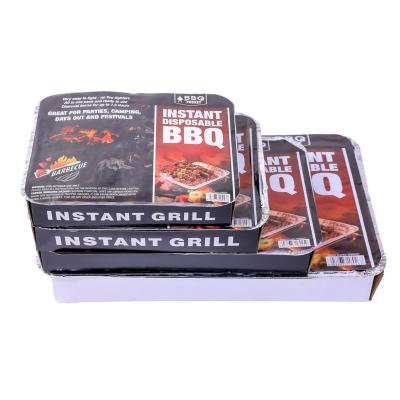 China Easily Assembled In Stock Disposable Instant BBQ Grill One Time Instant Charcoal BBQ Grill for sale