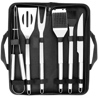 China Hot Selling Easily Cleaned 6PCS Basting Grill Set Tool Outdoor Camping Picnic Barbecue To Lengthen And Thicken BBQ Tools for sale