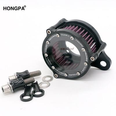 China Stainless steel+glass Motorcycle Air Cleaner Air Cleaner System Bike Engine Kit For Harley Sportster XL 883 XL1200 1992 1993-2016 for sale