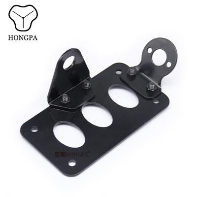 China Universal Metal Aluminum Alloy License Plate Side Mount Taillight Holder Bracket Rear Light Accessories For Motorcycle for sale