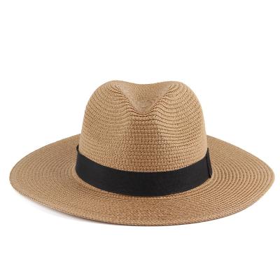 China Fashion \ 2022 Hot Selling Unisex Panama Hats Comfortable \ Durable Summer Unisex Amazon Spring Straw Hats Beach Hats Women for sale