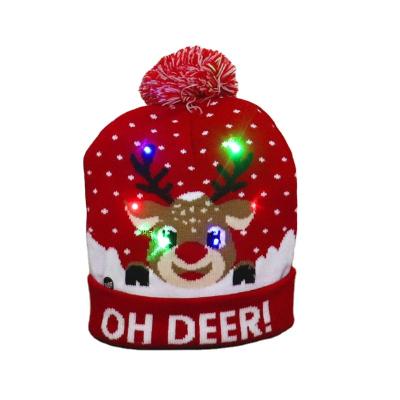 China Christmas Hats for Kids and Adults Christmas Santa Hat Decorative 2022 New Year Decoration Christmas Hats With Led Lights Beanie Hat for sale